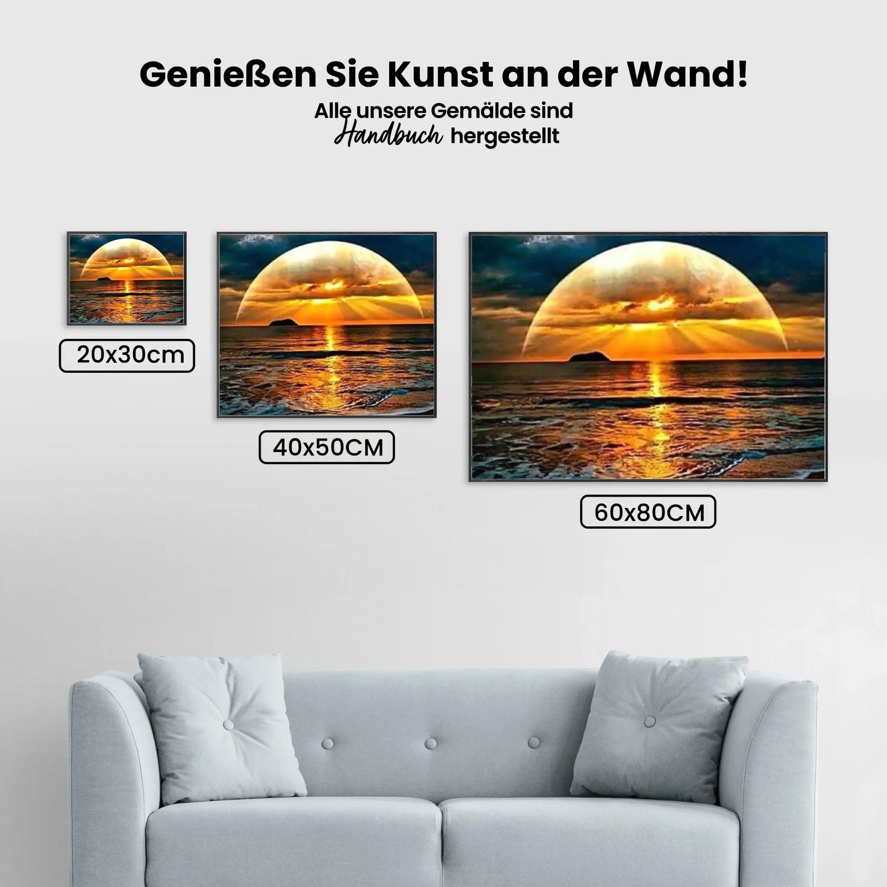 Sonnenuntergang Horizont Meer - Malen nach Zahlen