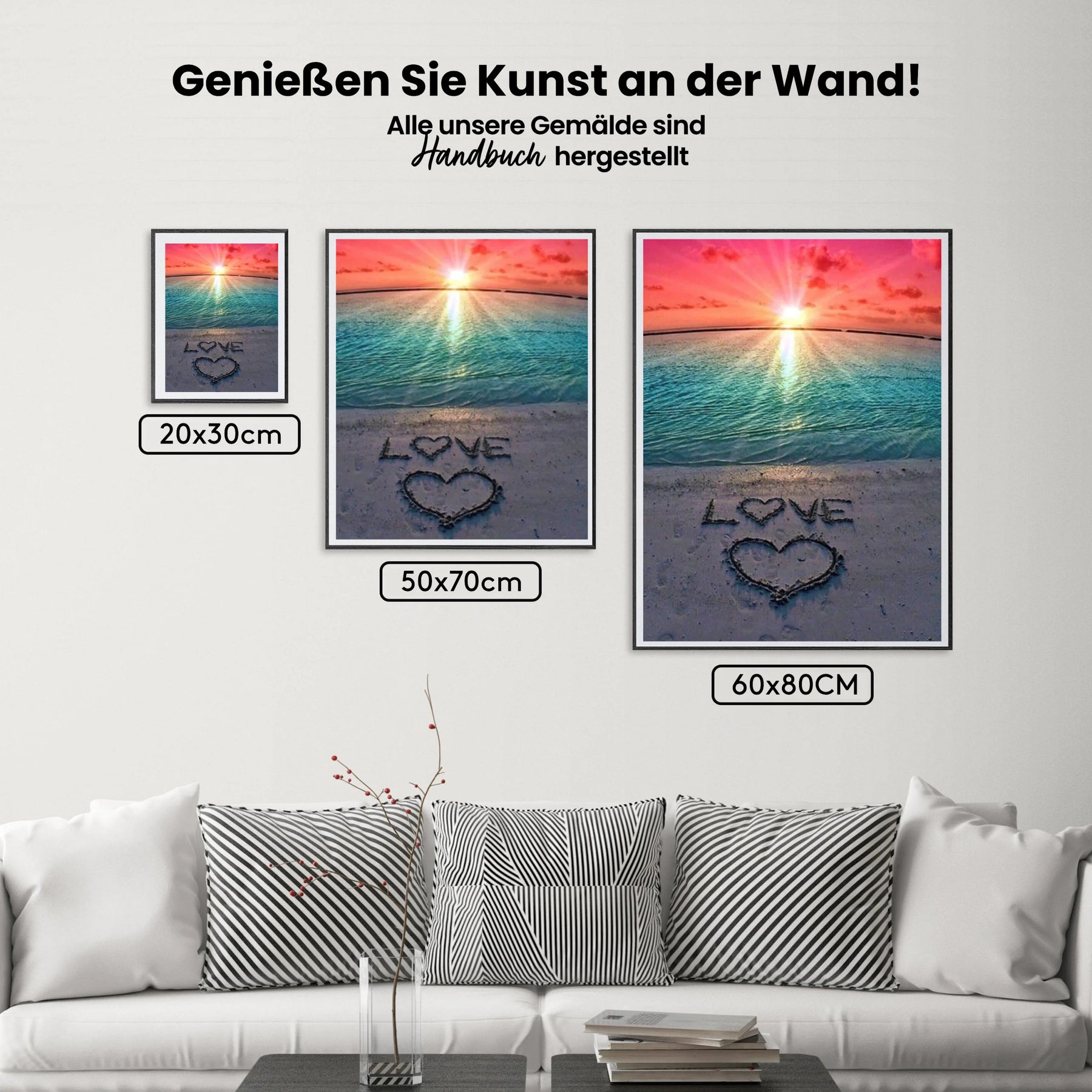 Sonnenuntergang Meer Liebe - Malen nach Zahlen
