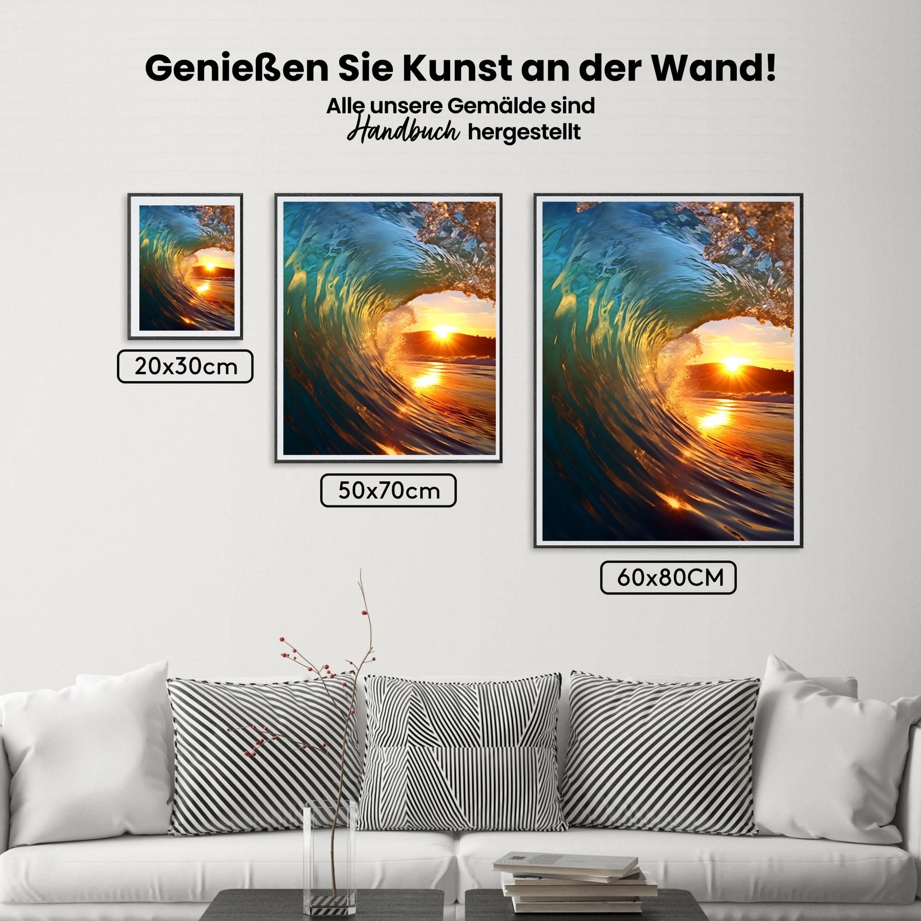 Sonnenuntergang in der Welle - Malen nach Zahlen