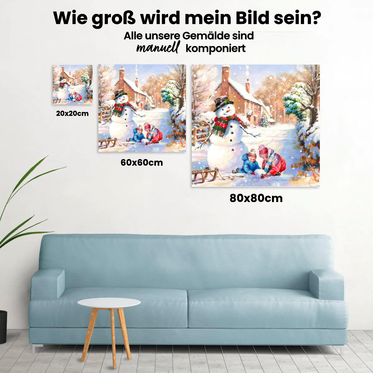 Spielen im Schnee - Malen nach Zahlen