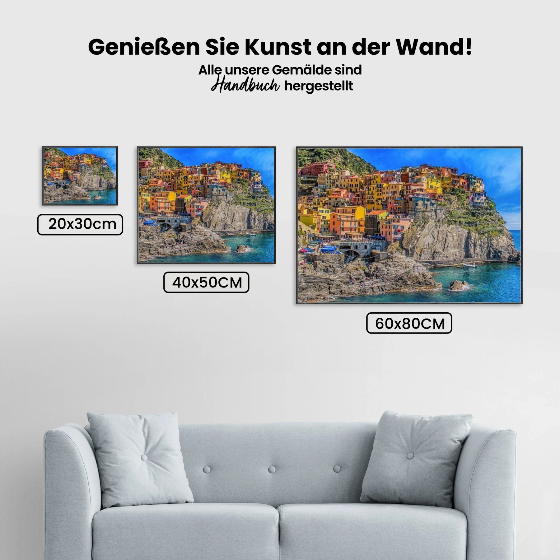 Stadt auf einer Klippe - Malen nach Zahlen