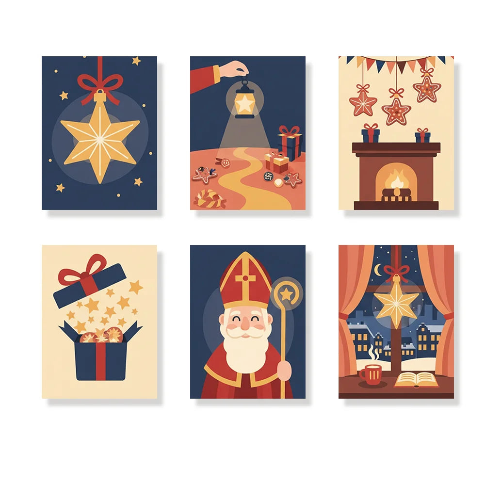 Måla efter siffror - 6 minimålningar | Set med abstrakta affirmationer