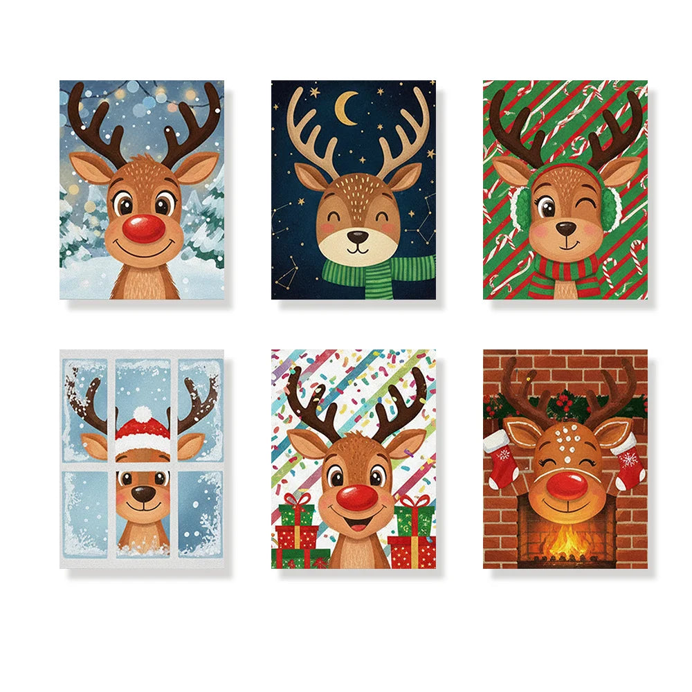 Måla efter siffror - 6 minimålningar | Set med abstrakta affirmationer