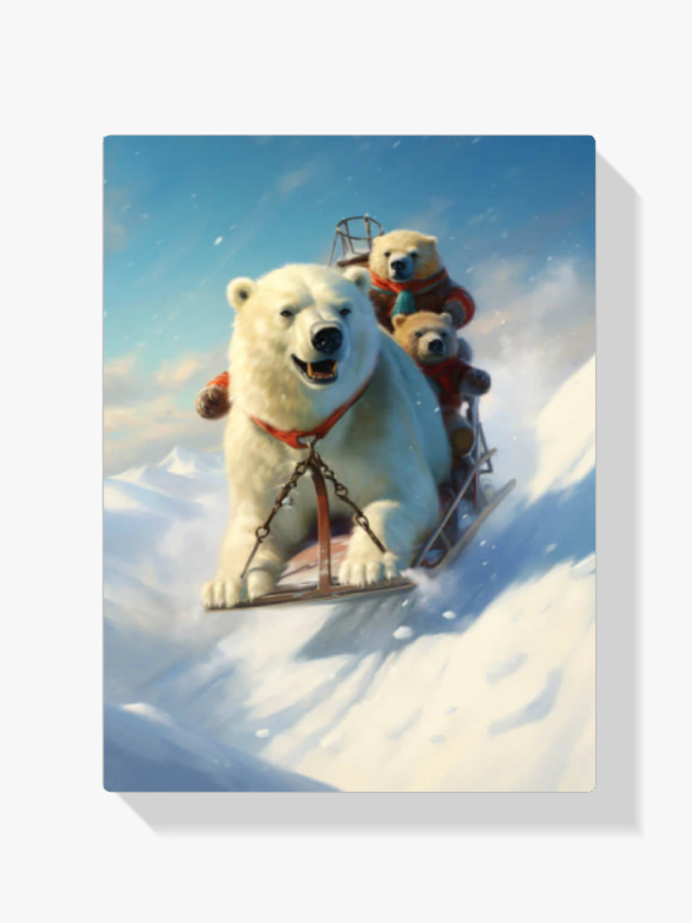 Tiere die Schlitten fahren - Malen nach Zahlen