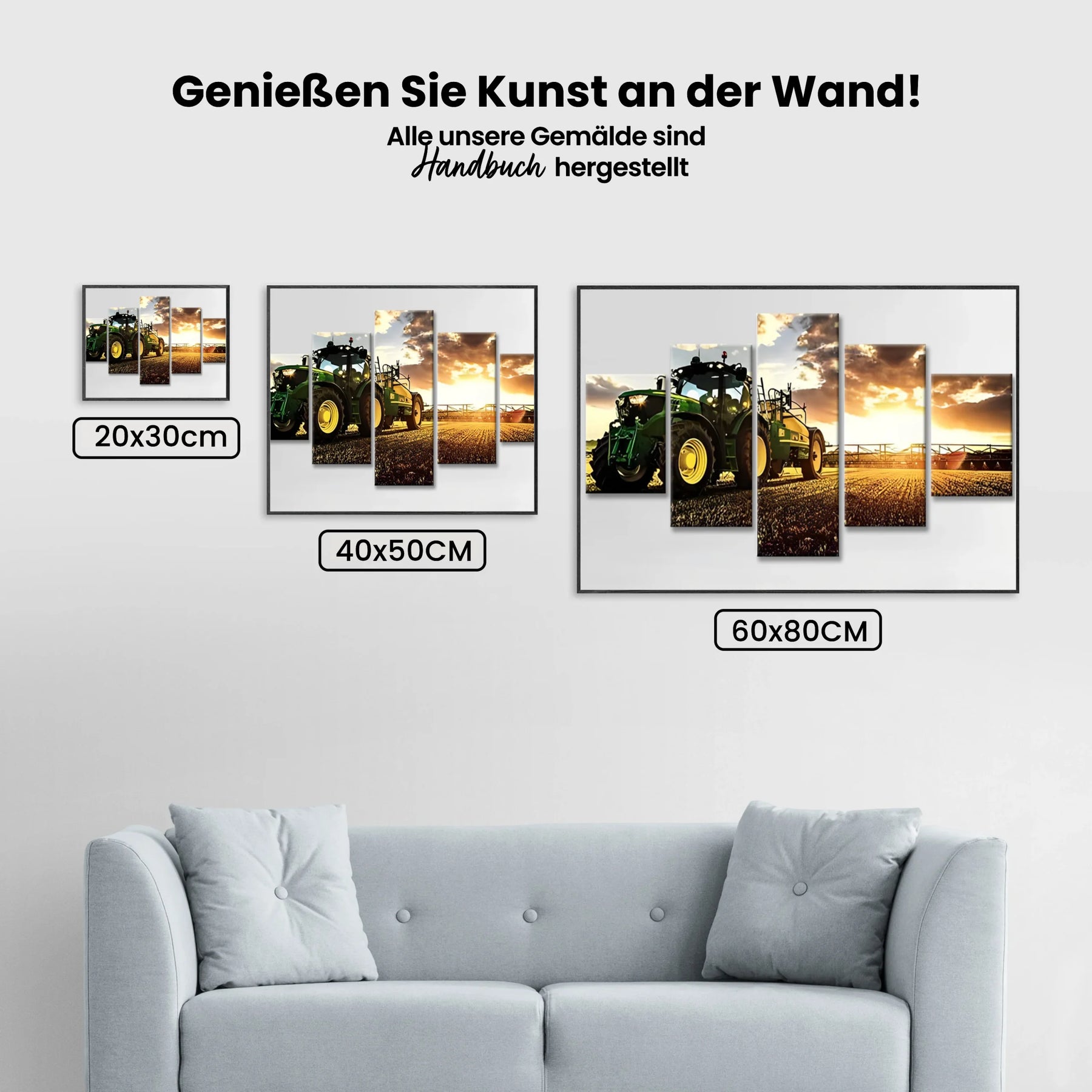 Traktor bei Sonnenuntergang - Malen nach Zahlen