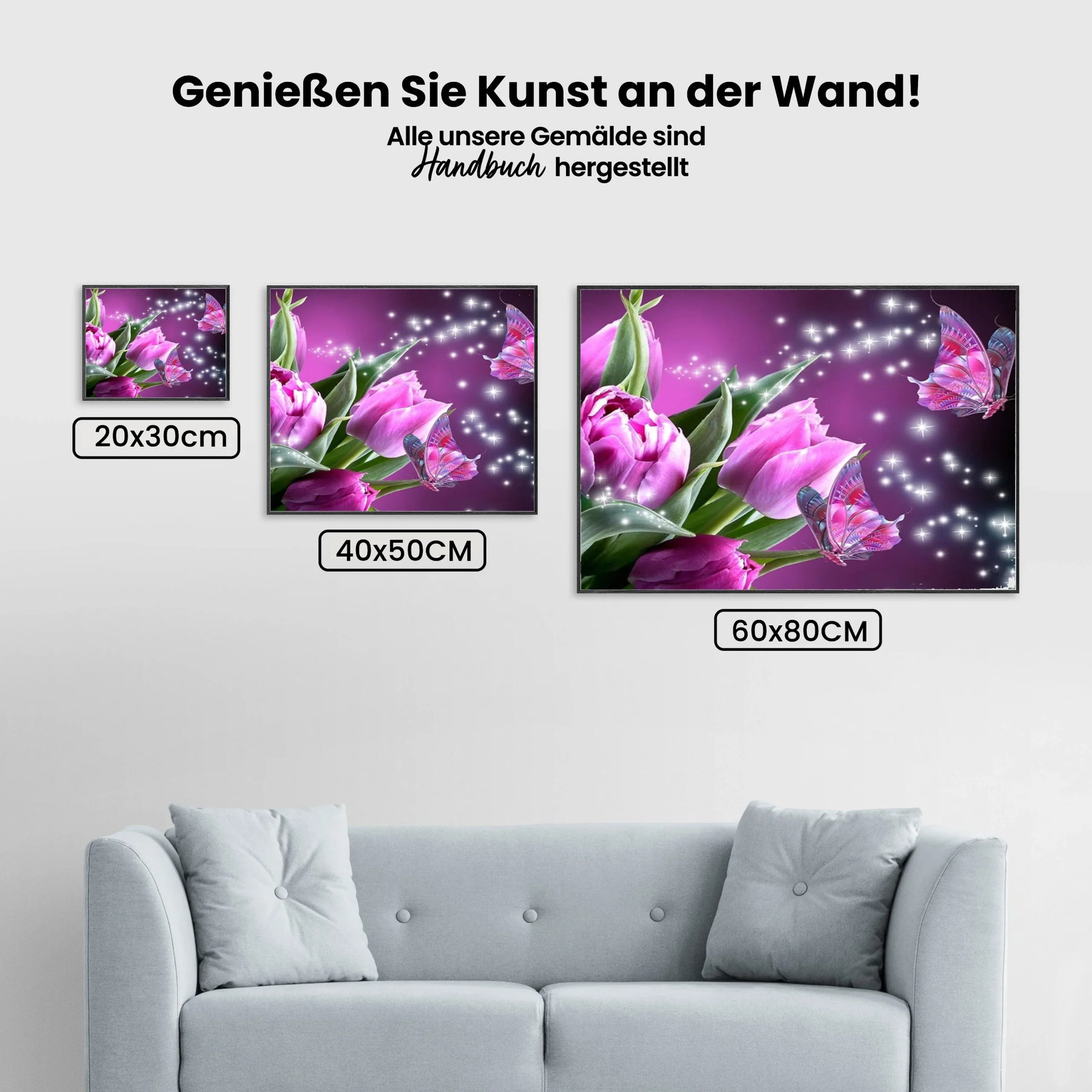 Tulpe - Schmetterling - Malen nach Zahlen