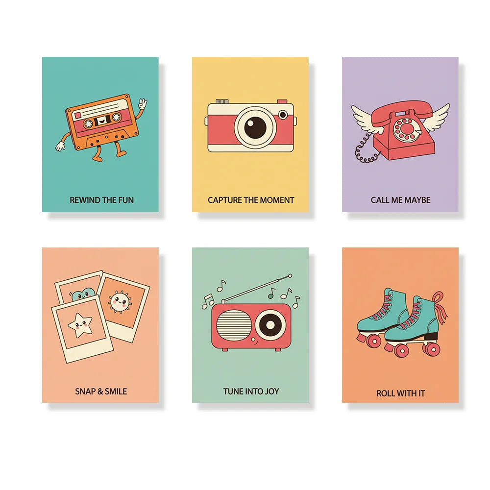 Måla efter siffror - 6 minimålningar | Set med abstrakta affirmationer