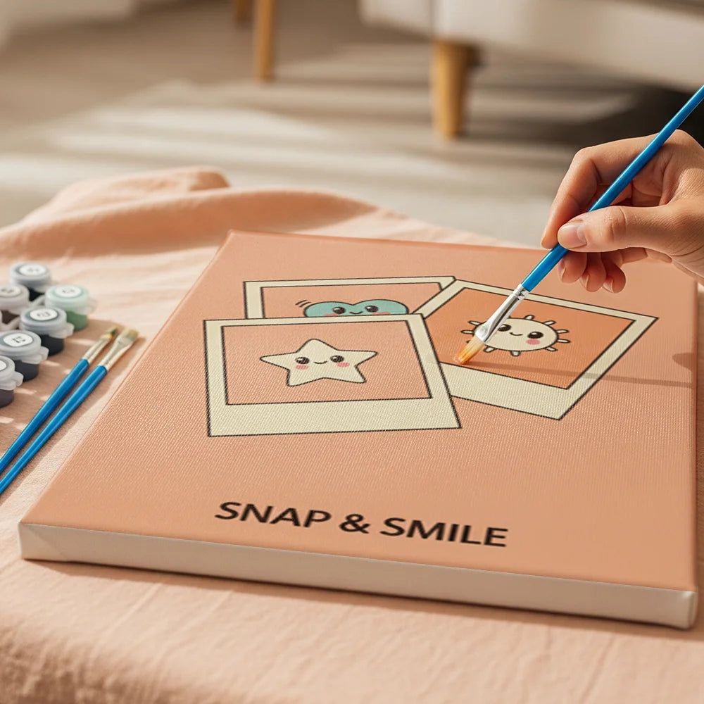 Måla efter siffror - 6 minimålningar | Set med abstrakta affirmationer