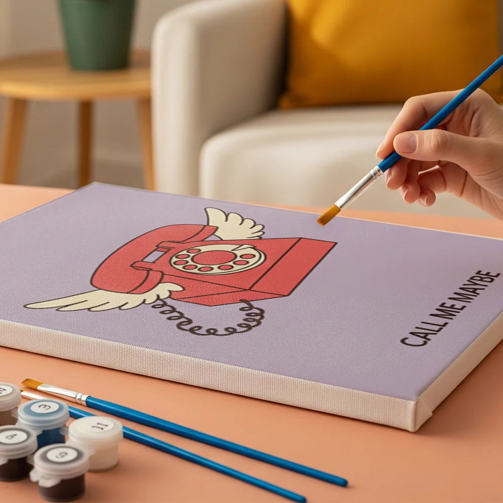 Måla efter siffror - 6 minimålningar | Set med abstrakta affirmationer