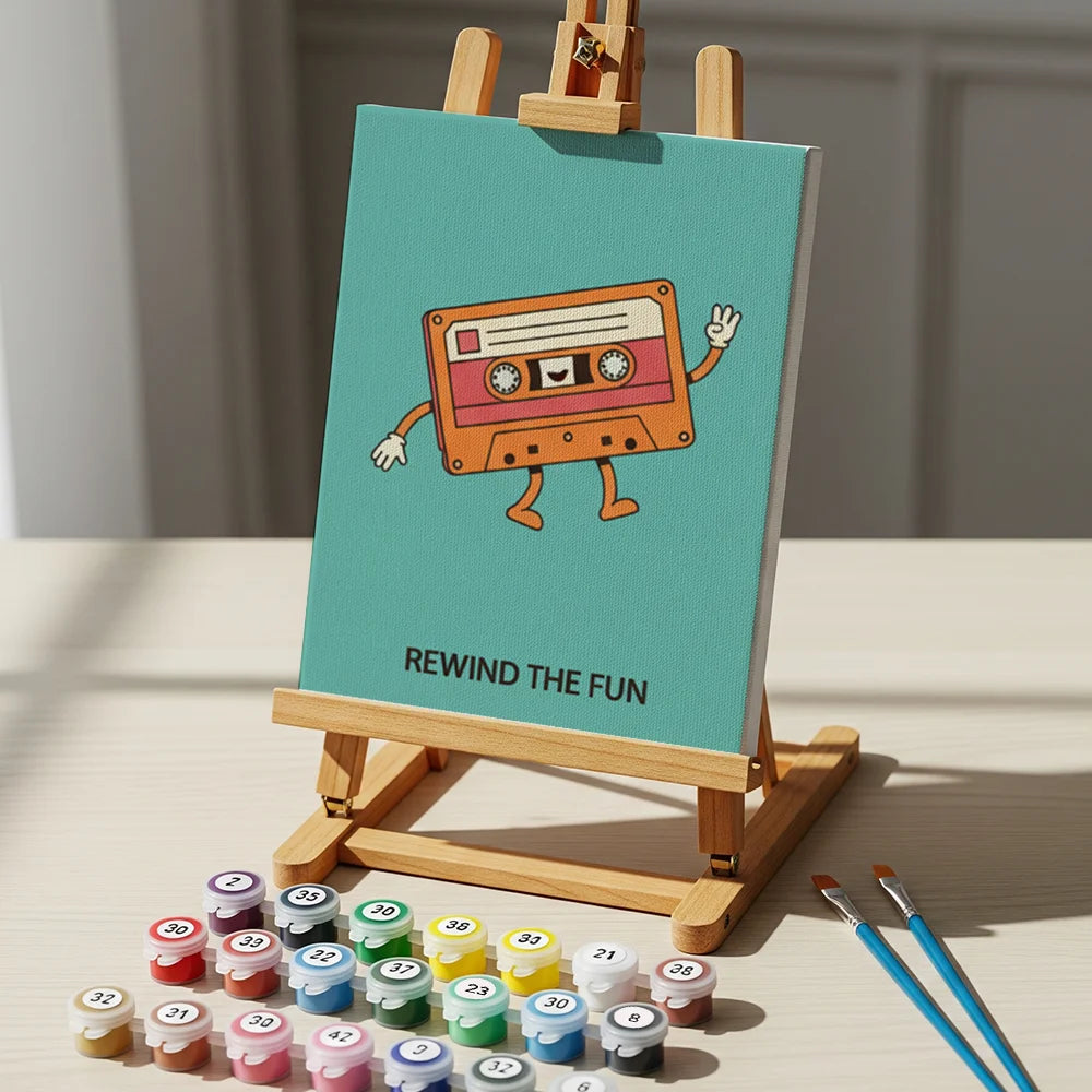 Måla efter siffror - 6 minimålningar | Set med abstrakta affirmationer