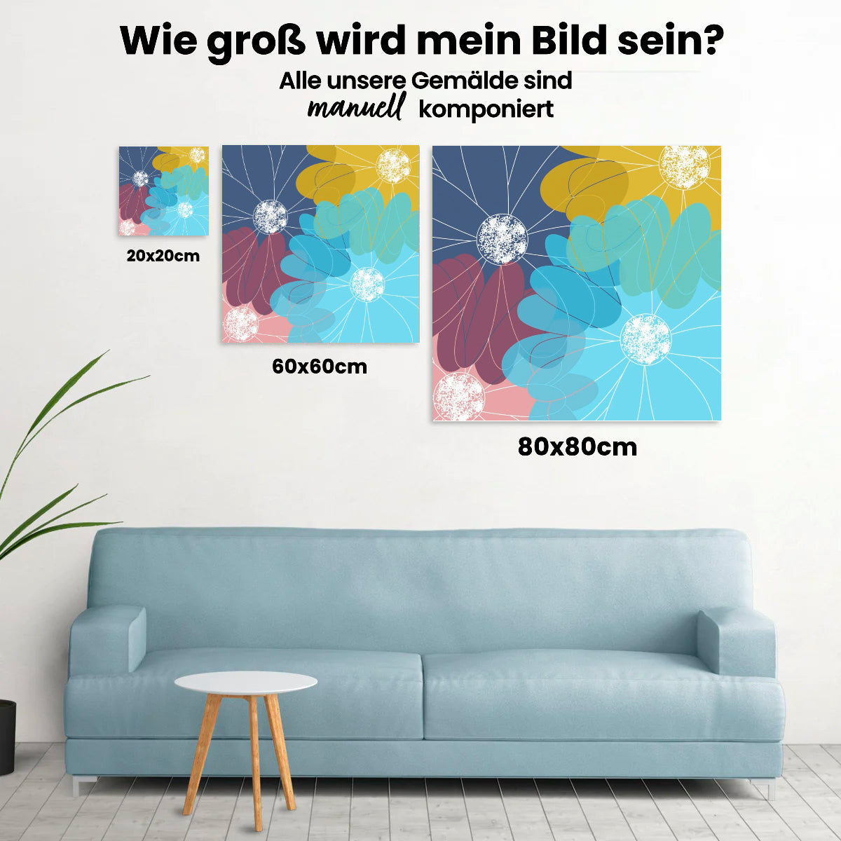 Vier Blüten Kunst - Malen nach Zahlen