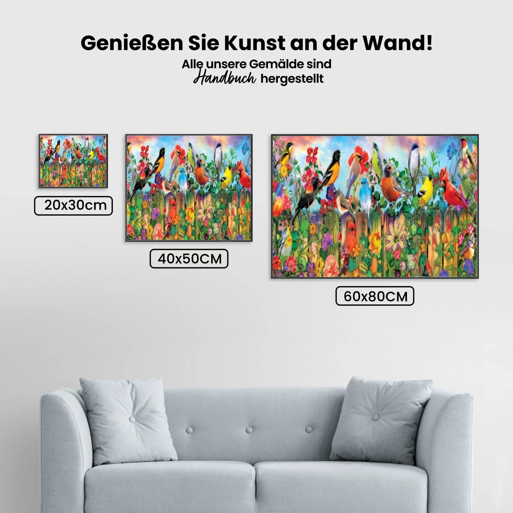 Vögel Am Zaun XL - Malen nach Zahlen