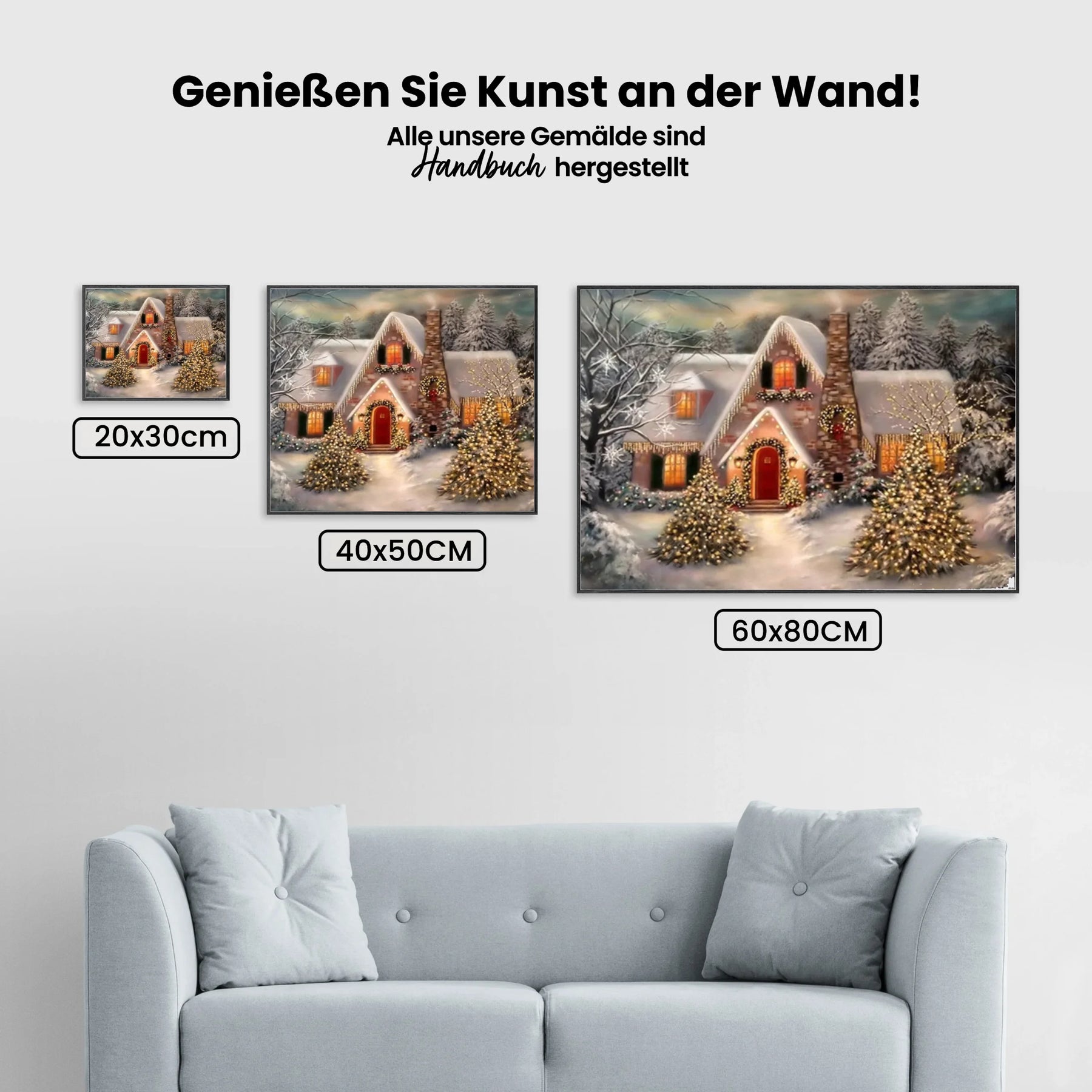 Weihnachtshaus - Malen nach Zahlen