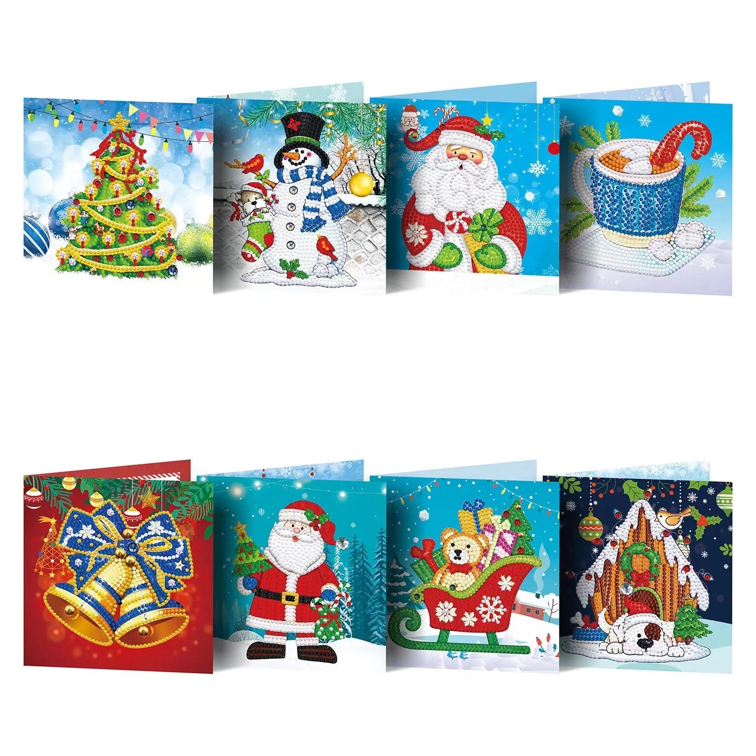 Weihnachtskarten | 8 Stück - Malen nach Zahlen