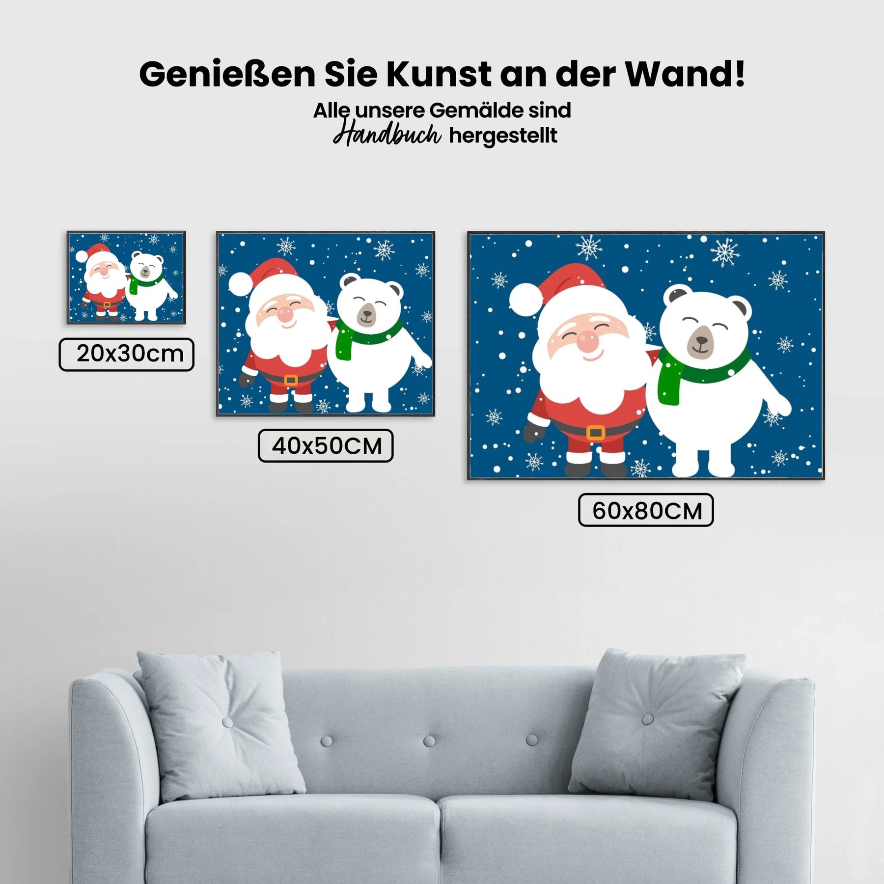 Weihnachtsmann & Eisbär - Malen nach Zahlen