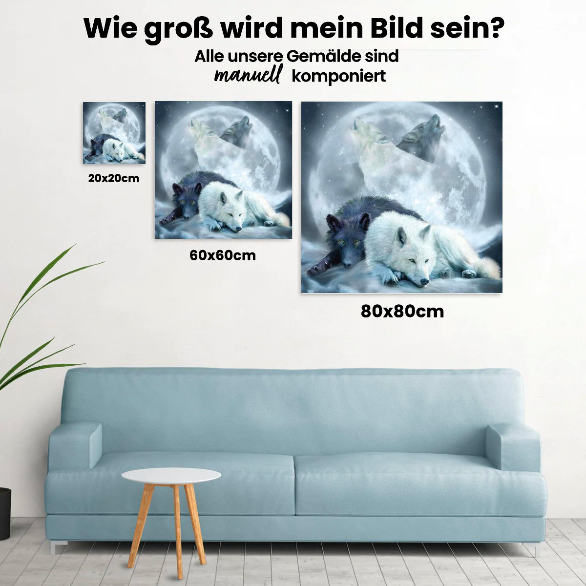 Wölfe in der Nacht - Malen nach Zahlen