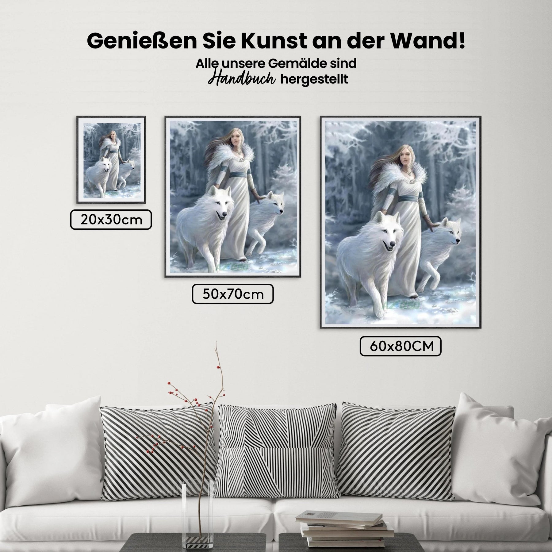 Wolf - Frau - Malen nach Zahlen