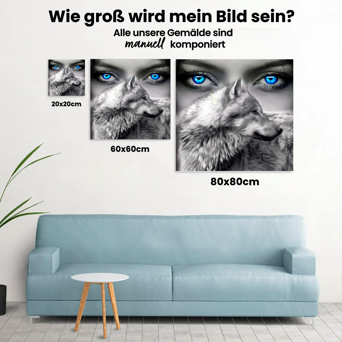 Wolf - Frau - Malen nach Zahlen