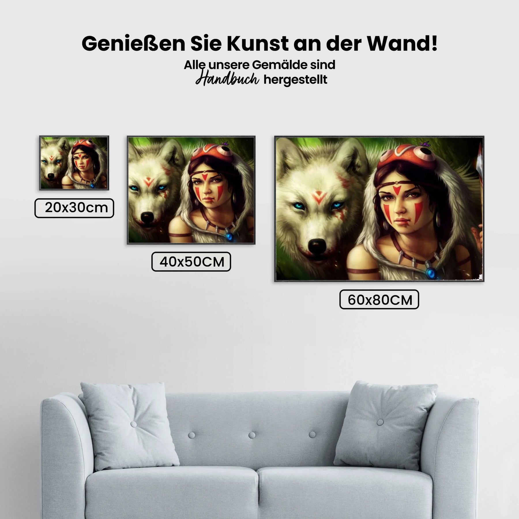 Wolf - Frau - Malen nach Zahlen