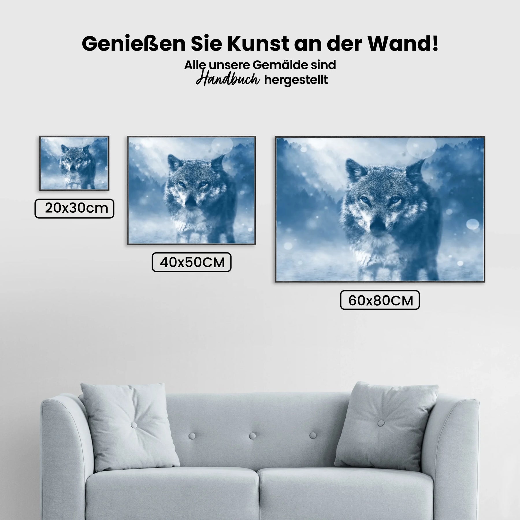 Wolf im Winter - Malen nach Zahlen