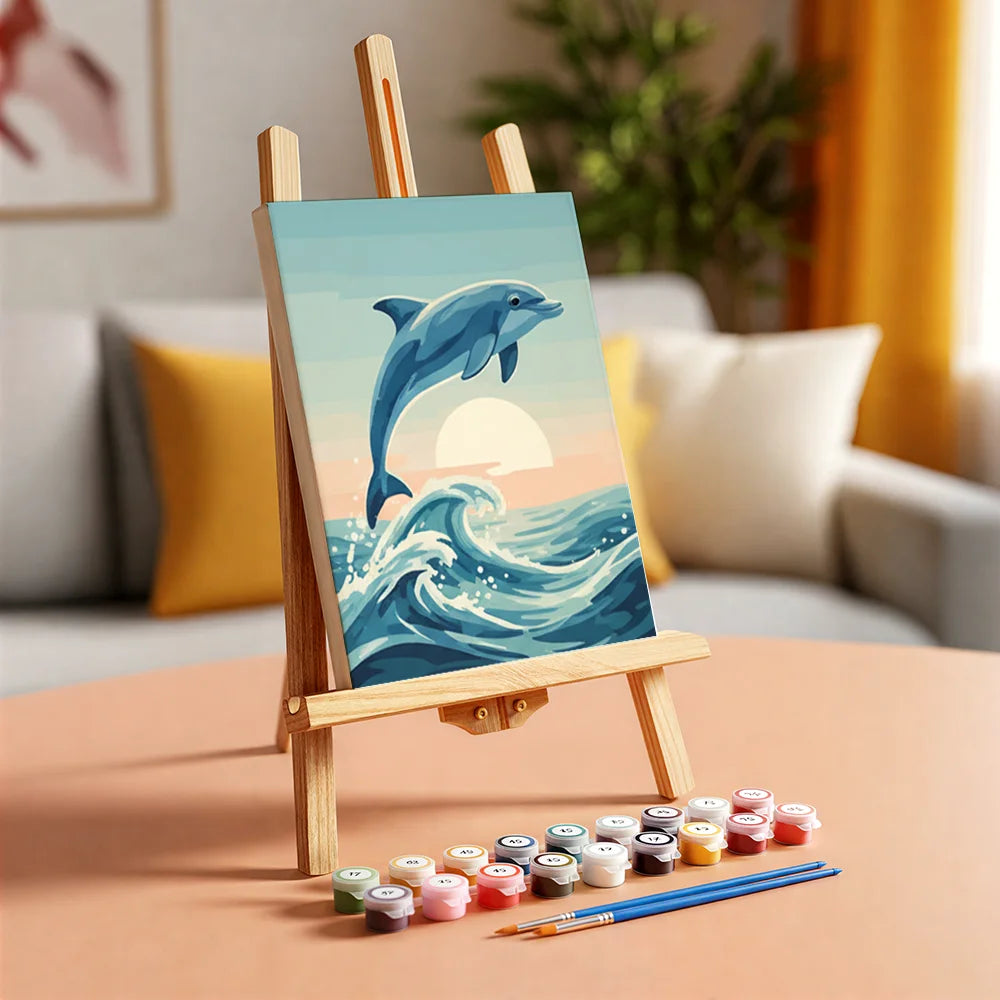 Måla efter siffror - 6 minimålningar | Set med abstrakta affirmationer