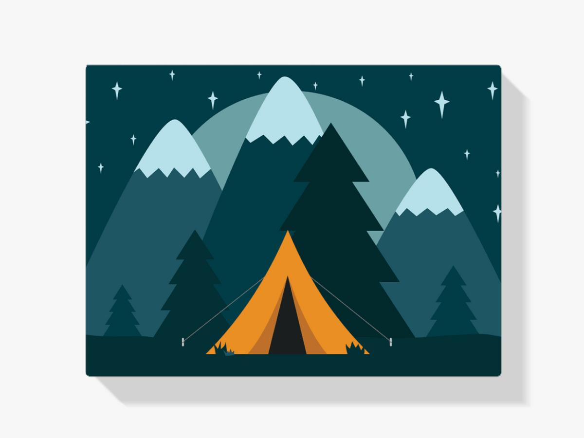 Zelt unter den Sternen - Malen nach Zahlen