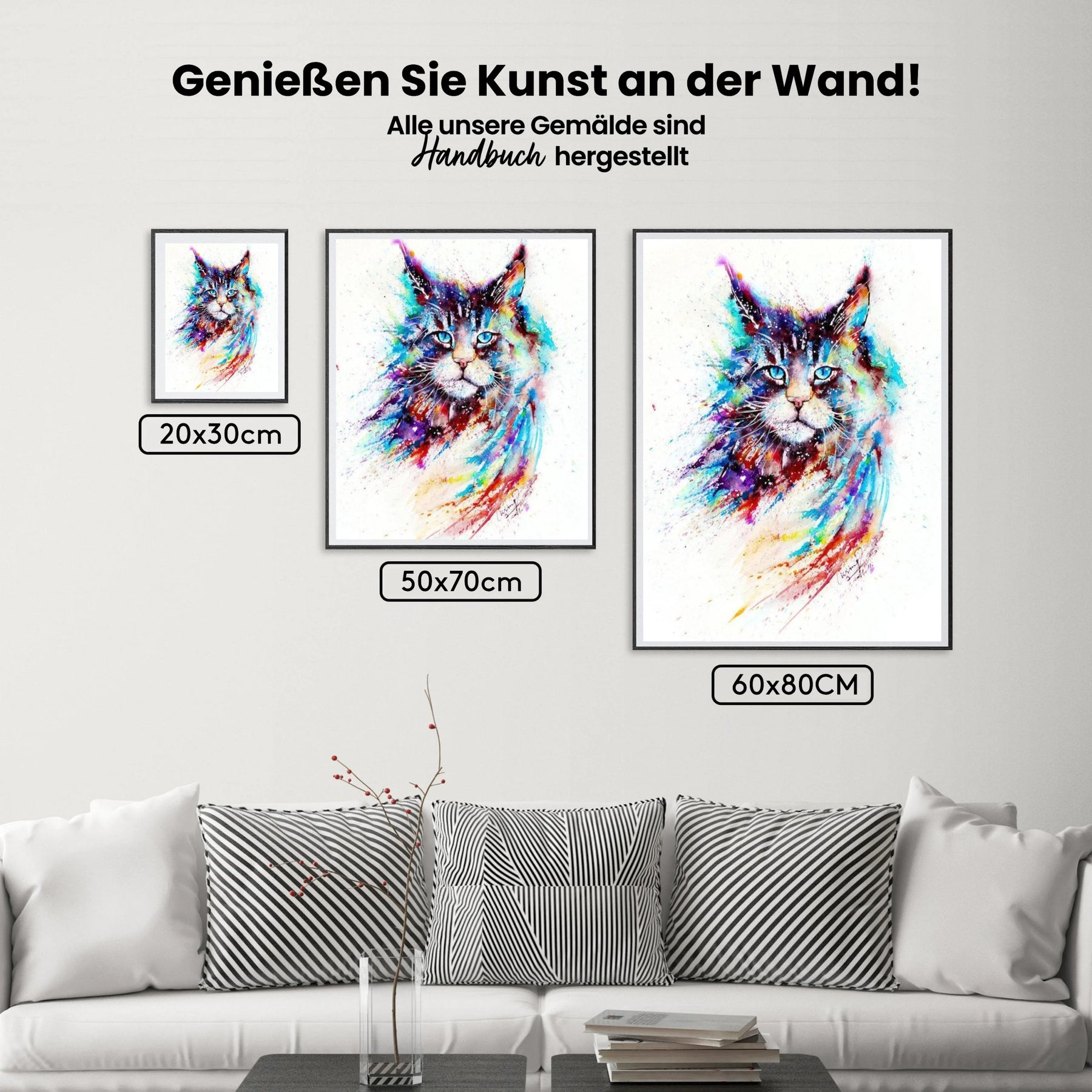 Aquarellkunst Katze - Malen nach Zahlen