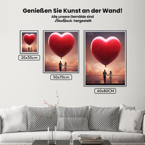 Ballon des Herzens - Malen nach Zahlen