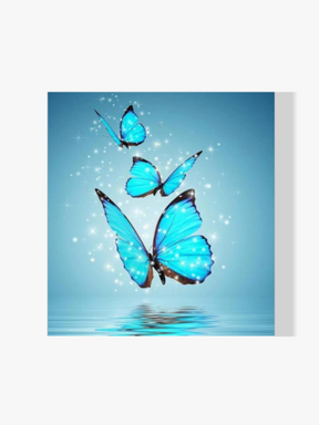 Blaue Schmetterlinge aus dem Wasser - Malen nach Zahlen