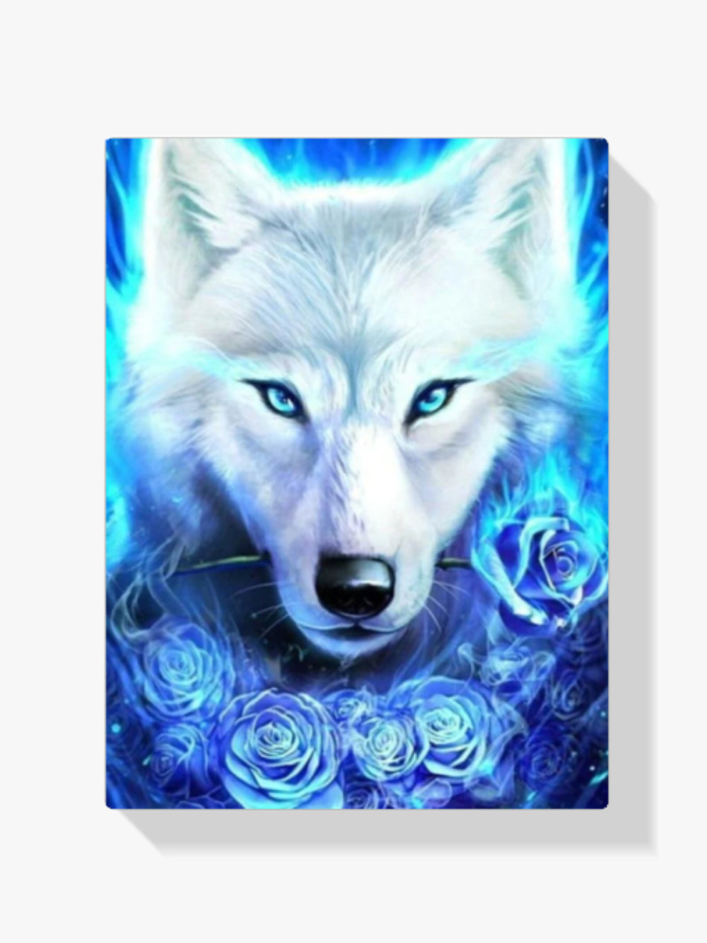 Blauer Feuer Eiswolf - Malen nach Zahlen
