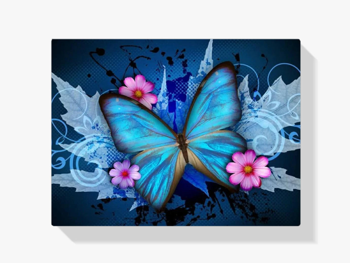 Blauer Schmetterling - Malen nach Zahlen
