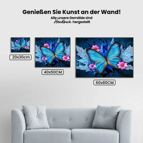 Blauer Schmetterling - Malen nach Zahlen