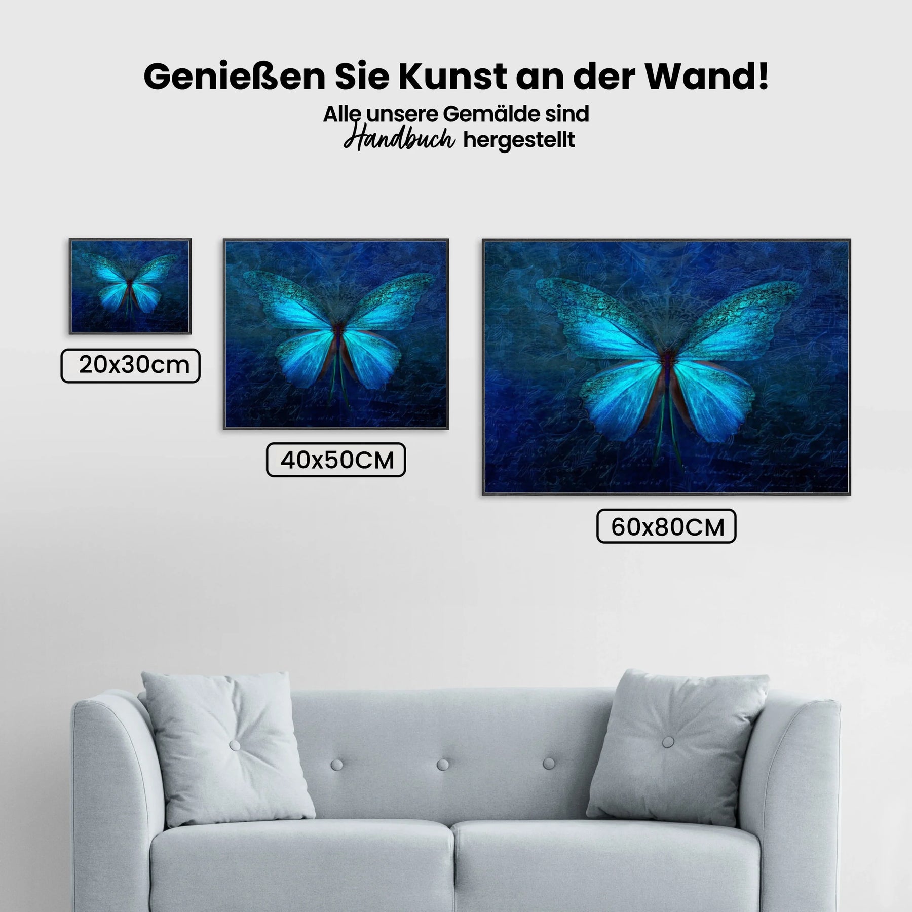 Blauer Schmetterling - Malen nach Zahlen