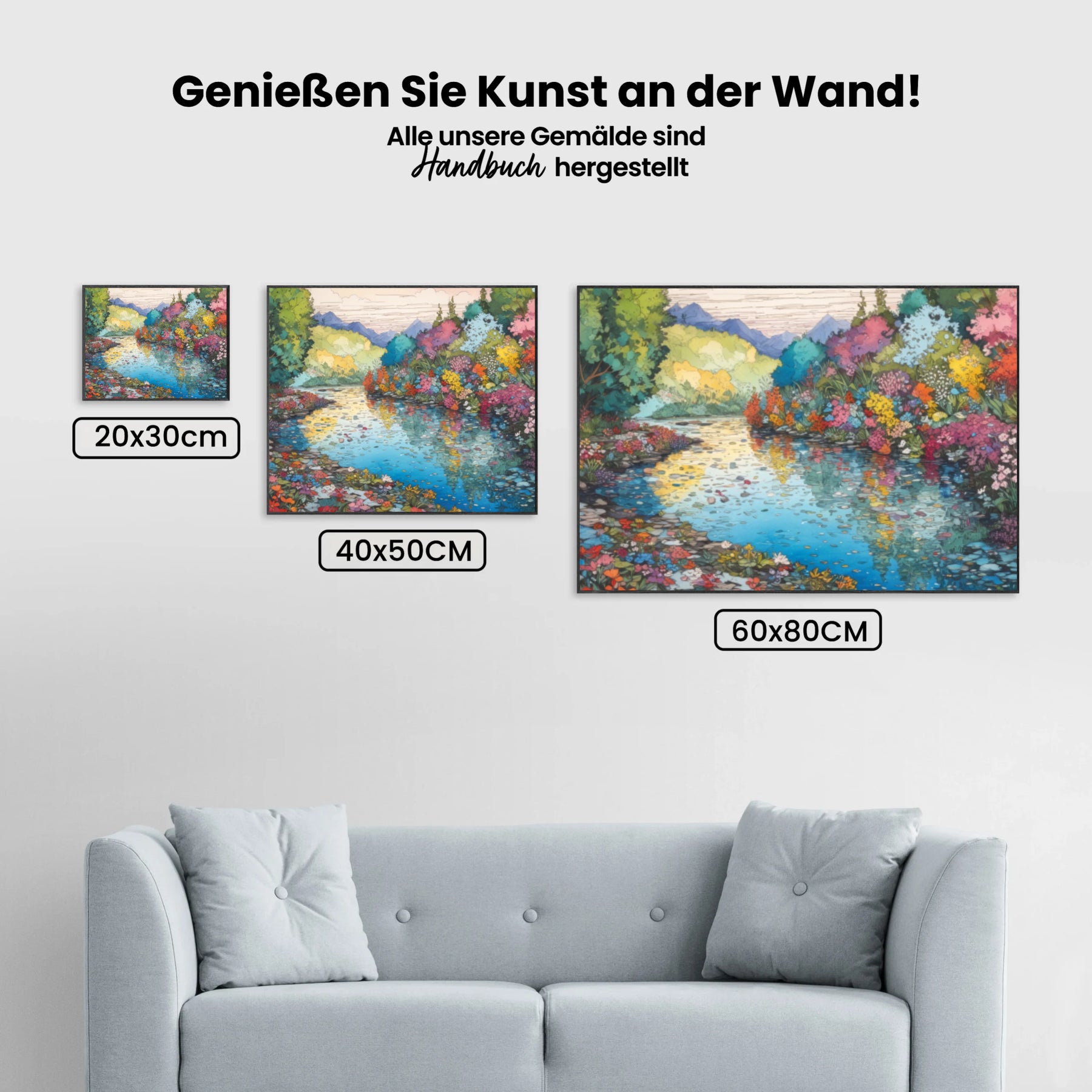 Måla efter siffror - Blommande flodstrand
