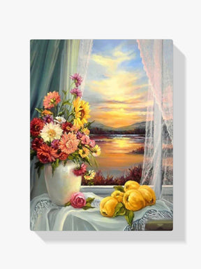 Blumen Am Fenster - Malen nach Zahlen