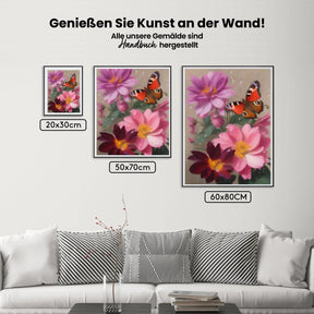 Blumen - Schmetterling - Malen nach Zahlen
