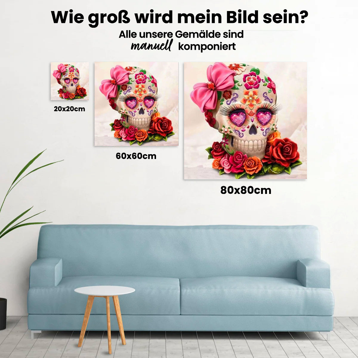 Blumenschädel - Malen nach Zahlen
