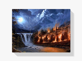 Brennender Wald - Malen nach Zahlen