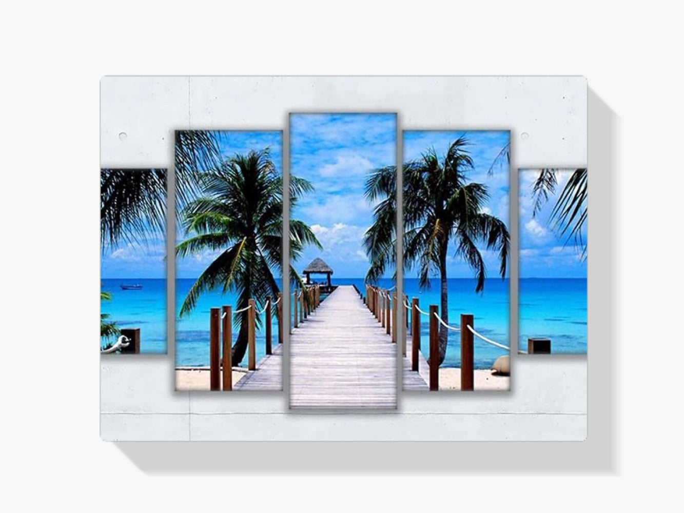 Brücke - Palme | 5 Teile - Malen nach Zahlen