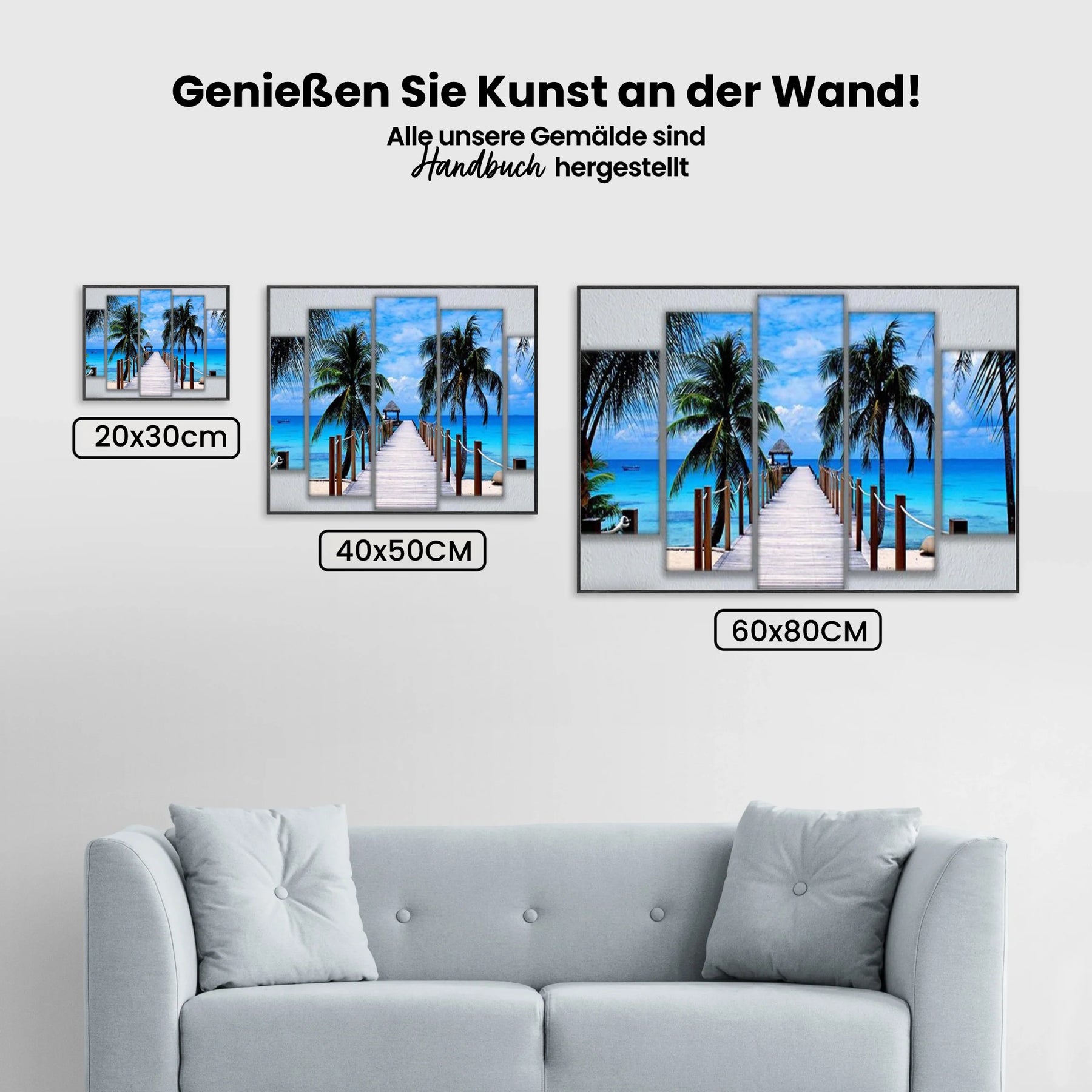 Brücke - Palme | 5 Teile - Malen nach Zahlen