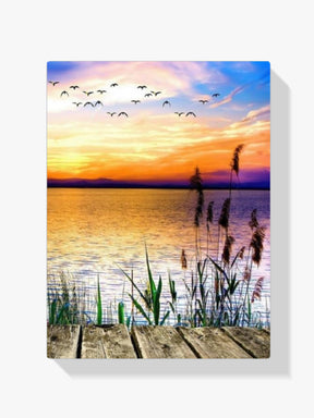 Brücke - Sonnenuntergang - Malen nach Zahlen