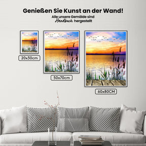 Brücke - Sonnenuntergang - Malen nach Zahlen