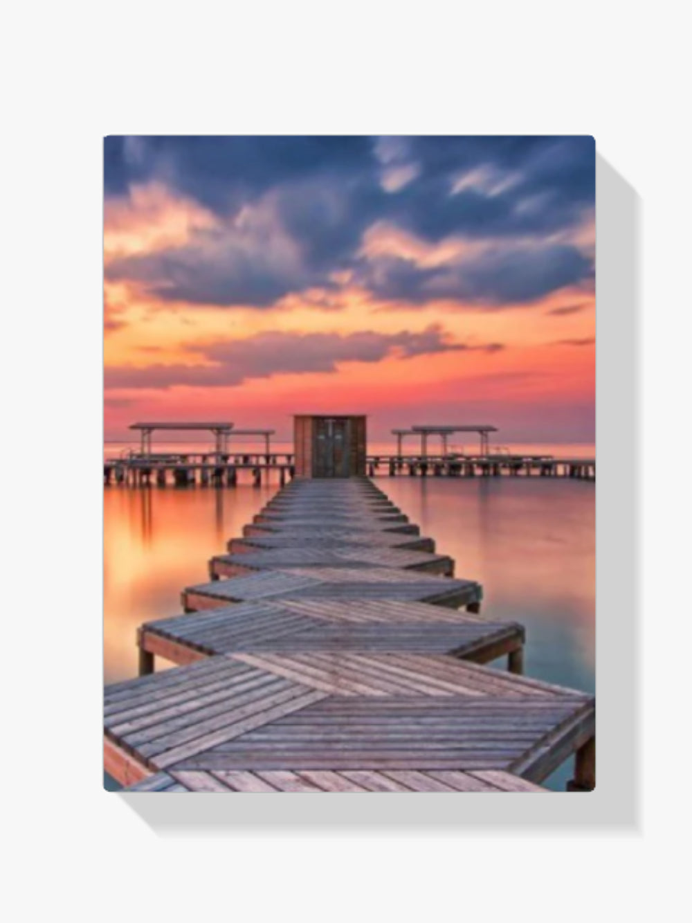 Brücke - Sonnenuntergang - Malen nach Zahlen