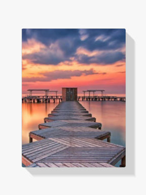 Brücke - Sonnenuntergang - Malen nach Zahlen