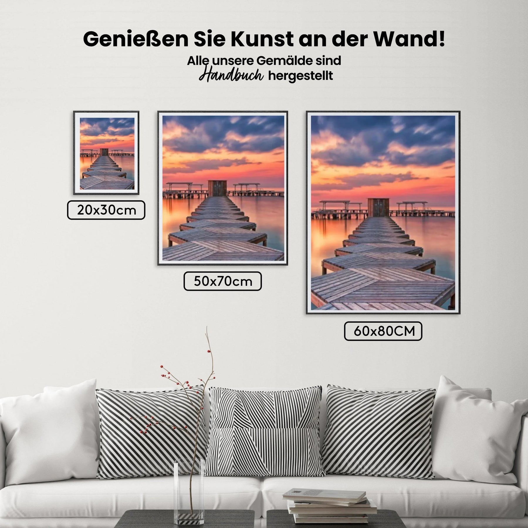 Brücke - Sonnenuntergang - Malen nach Zahlen