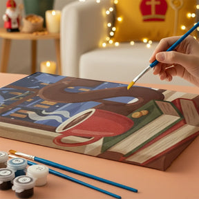 Måla efter siffror - 6 minimålningar | Set med abstrakta affirmationer