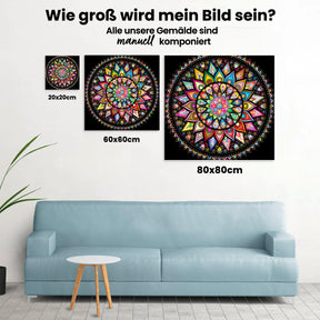 Buntes Mandala | Aurora Borealis - Malen nach Zahlen