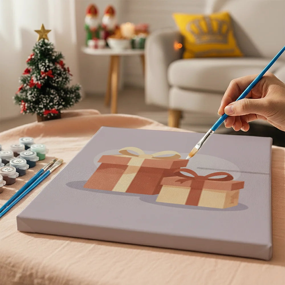 Måla efter siffror - 6 minimålningar | Set med abstrakta affirmationer