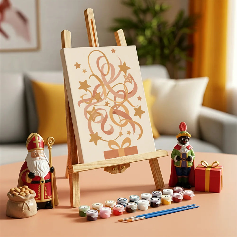 Måla efter siffror - 6 minimålningar | Set med abstrakta affirmationer