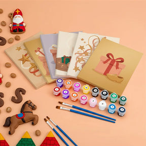 Måla efter siffror - 6 minimålningar | Set med abstrakta affirmationer